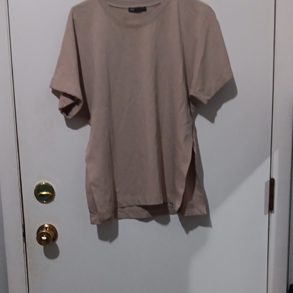 Zara Beige Short Sleeve Tee